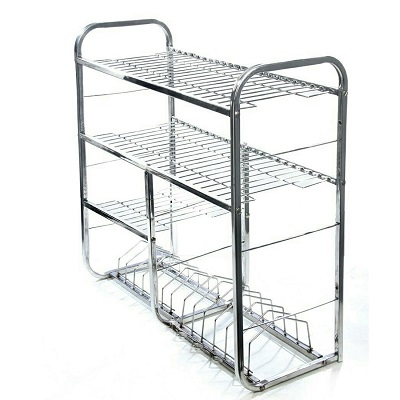 A kitchen steel rack